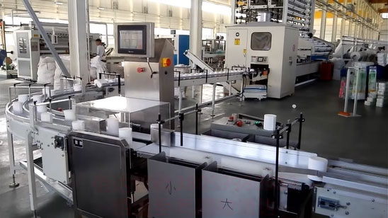  在線重量選別機清風(fēng)卷紙現(xiàn)場分選圖